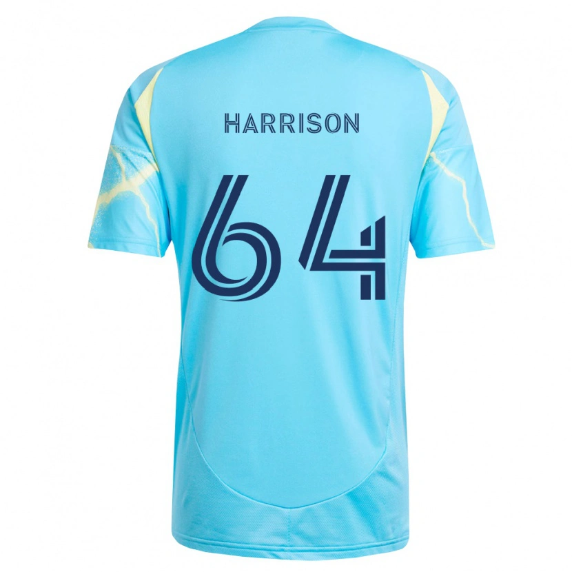 Danxen Mujer Camiseta Joshua Harrison #64 Azul Claro Negro Amarillo Claro 2ª Equipación 2026/27 La Camisa México