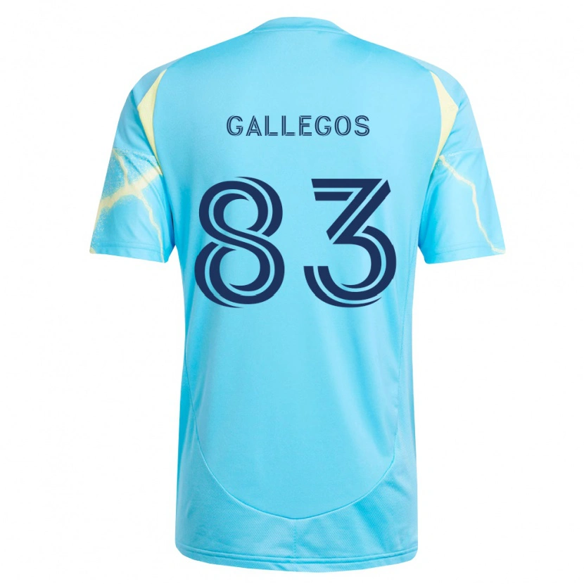 Danxen Mujer Camiseta Mateo Gallegos #83 Azul Claro Negro Amarillo Claro 2ª Equipación 2026/27 La Camisa México