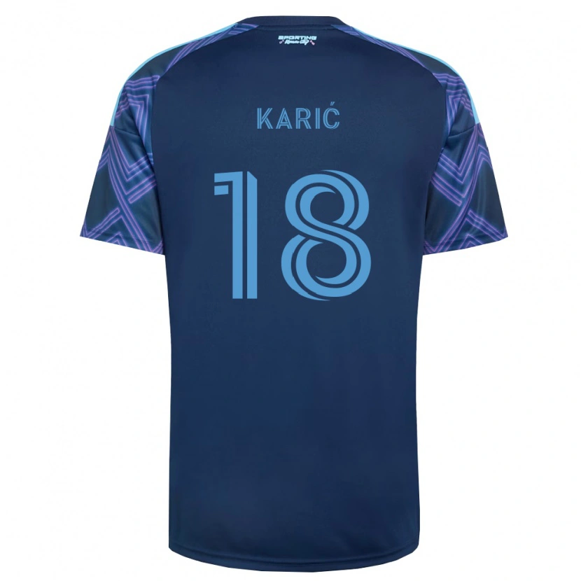 Danxen Mujer Camiseta Emir Karić #18 Azul Real Morado 2ª Equipación 2026/27 La Camisa México