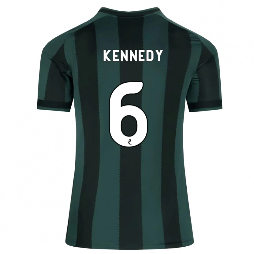 Danxen Mujer Camiseta Liam Kennedy #6 Gris Pizarra Oscuro Negro 2ª Equipación 2026/27 La Camisa México