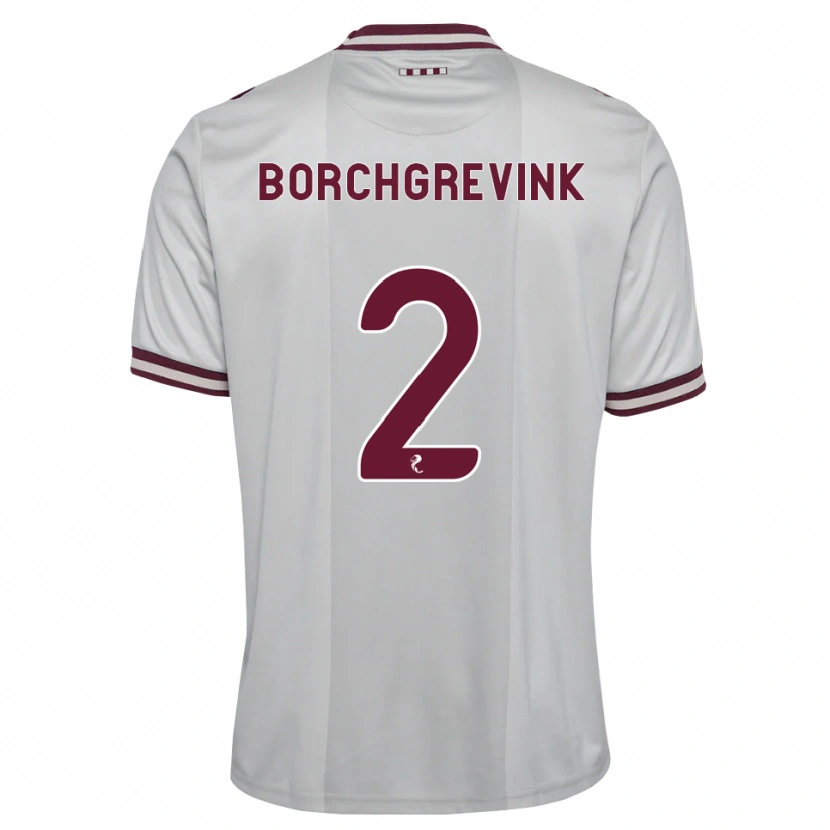 Danxen Mujer Camiseta Christian Borchgrevink #2 Blanco Borgoña 2ª Equipación 2026/27 La Camisa México