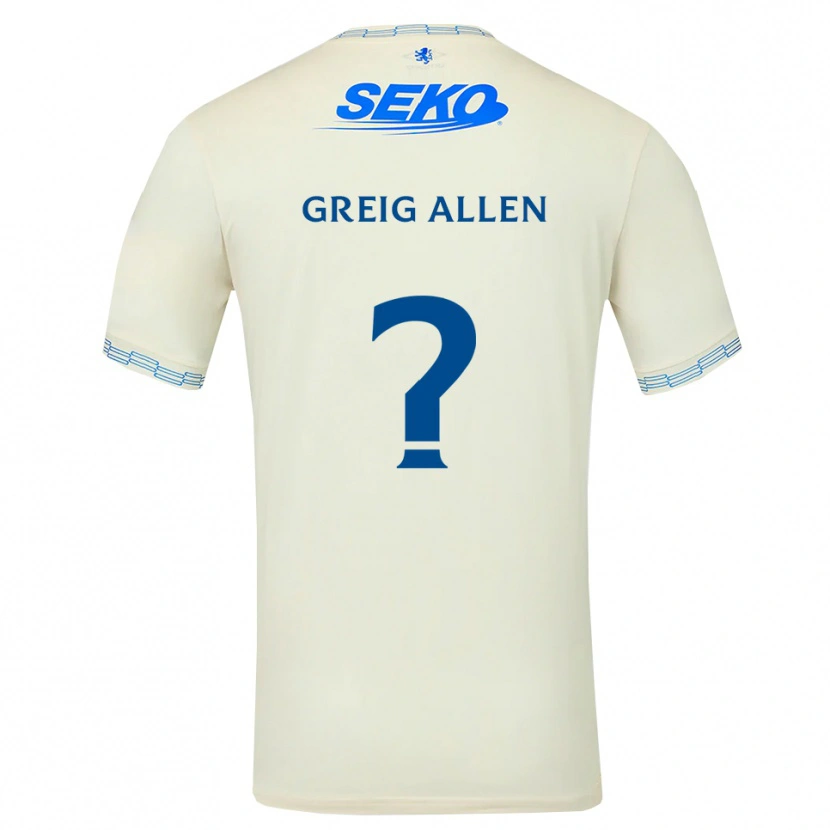 Danxen Mujer Camiseta Greig Allen #0 Azul Cielo Profundo Blanco 2ª Equipación 2026/27 La Camisa México