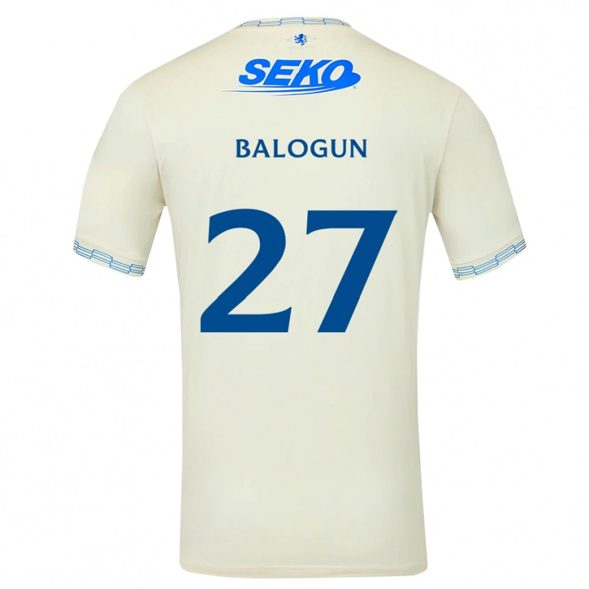 Danxen Mujer Camiseta Leon Balogun #27 Azul Cielo Profundo Blanco 2ª Equipación 2026/27 La Camisa México