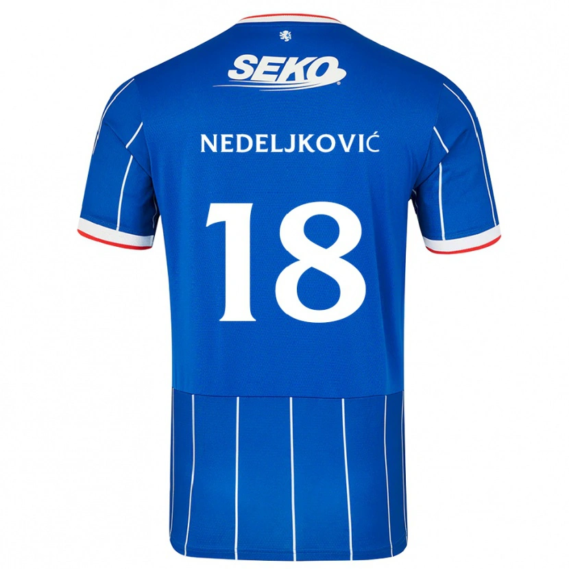 Danxen Mujer Camiseta Kosta Nedeljkovic #18 Rojo Azul Blanco 1ª Equipación 2026/27 La Camisa México