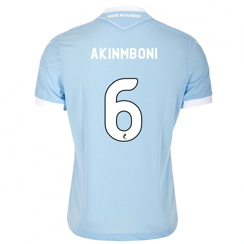 Danxen Mujer Camiseta Matai Akinmboni #6 Azul Cielo Claro Blanco 2ª Equipación 2026/27 La Camisa México