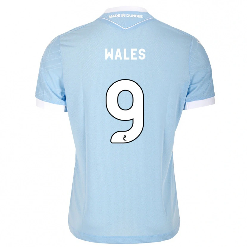 Danxen Mujer Camiseta Bobby Wales #9 Azul Cielo Claro Blanco 2ª Equipación 2026/27 La Camisa México