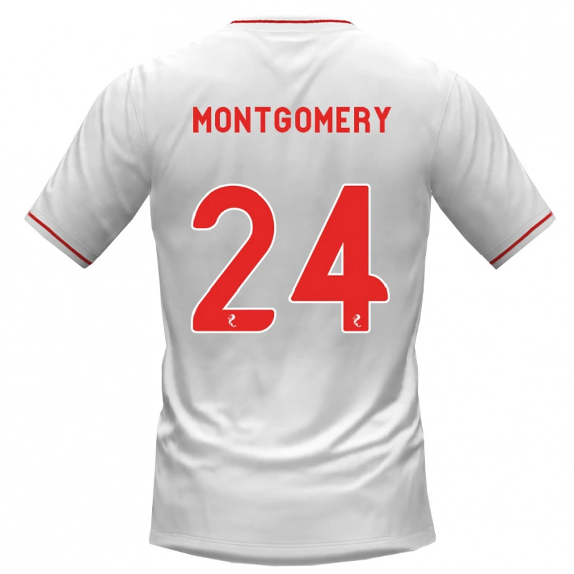 Danxen Niño Camiseta Adam Montgomery #24 Blanco Rojo 2ª Equipación 2026/27 La Camisa México