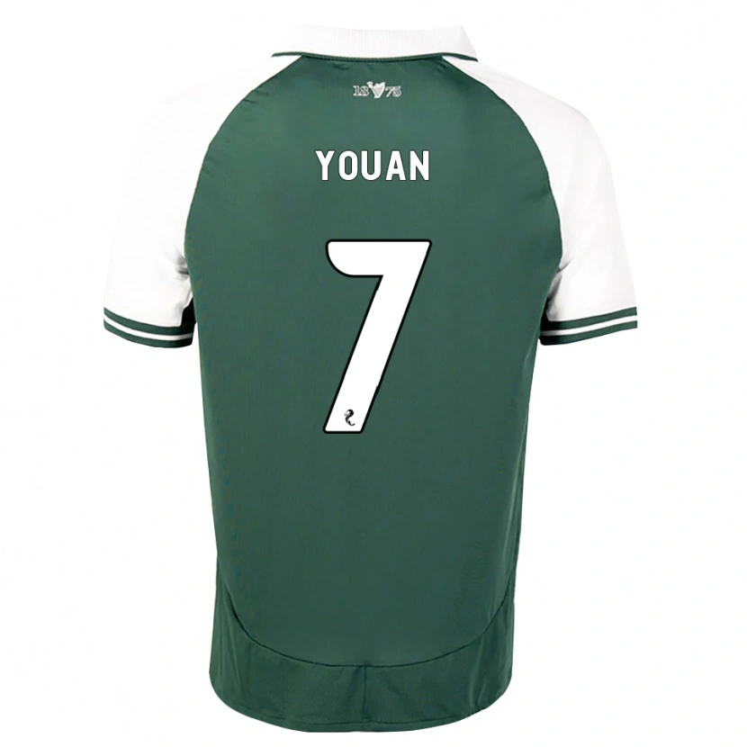 Danxen Niño Camiseta Élie Youan #7 Verde Marino Blanco 1ª Equipación 2026/27 La Camisa México