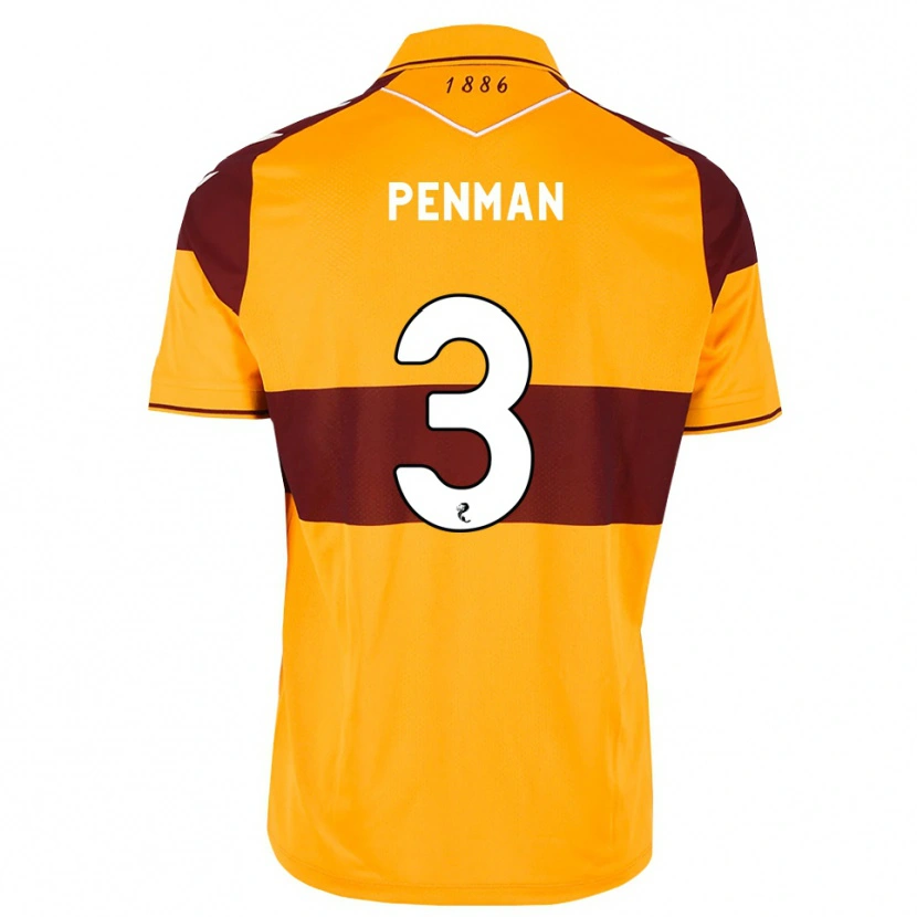 Danxen Niño Camiseta Jenna Penman #3 Granate Naranja 1ª Equipación 2026/27 La Camisa México