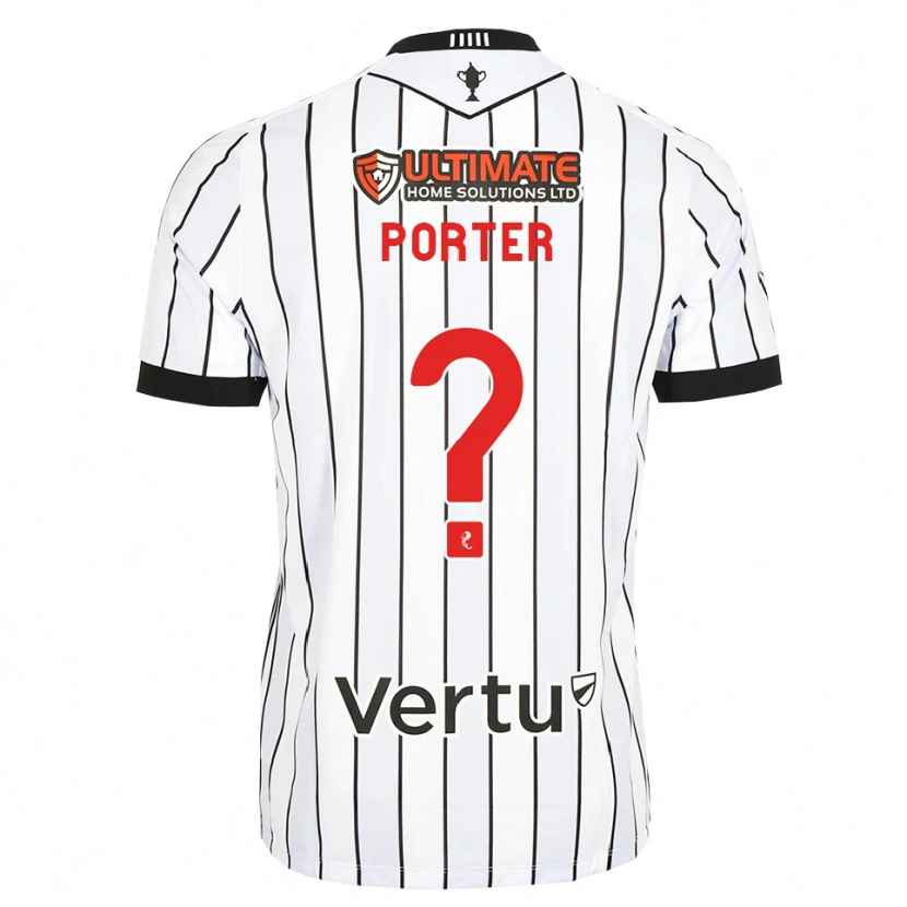 Danxen Niño Camiseta Ryan Porter #0 Blanco Negro Rojo 1ª Equipación 2026/27 La Camisa México