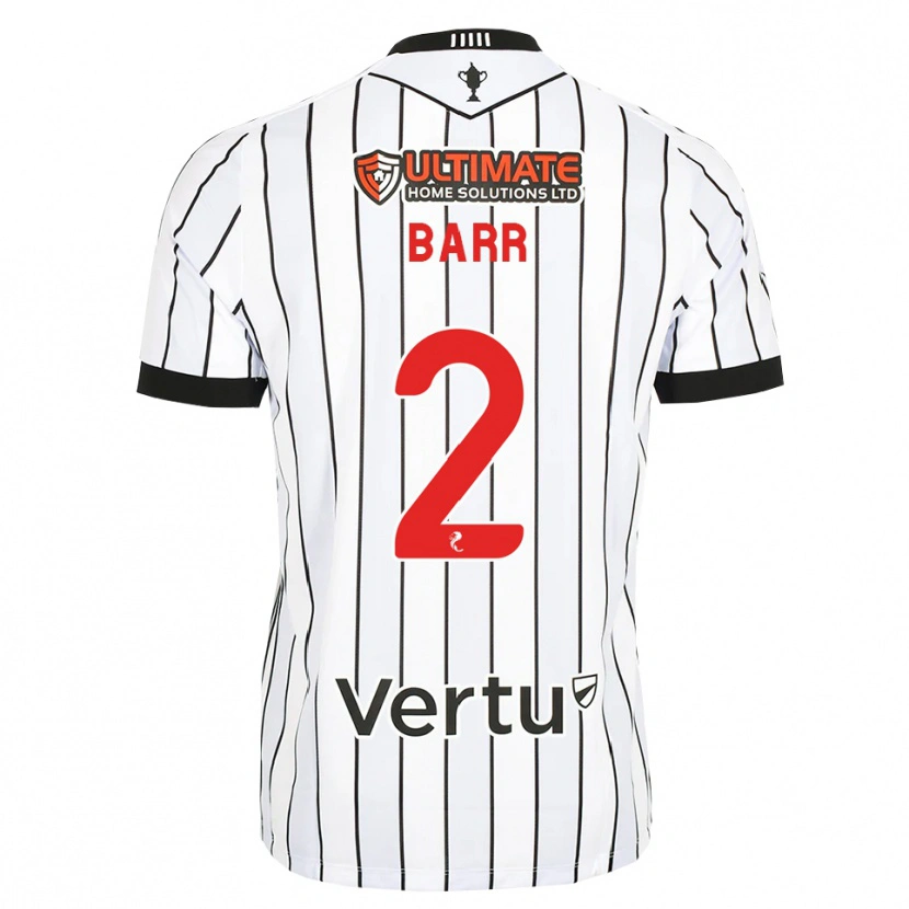 Danxen Niño Camiseta Jack Barr #2 Blanco Negro Rojo 1ª Equipación 2026/27 La Camisa México
