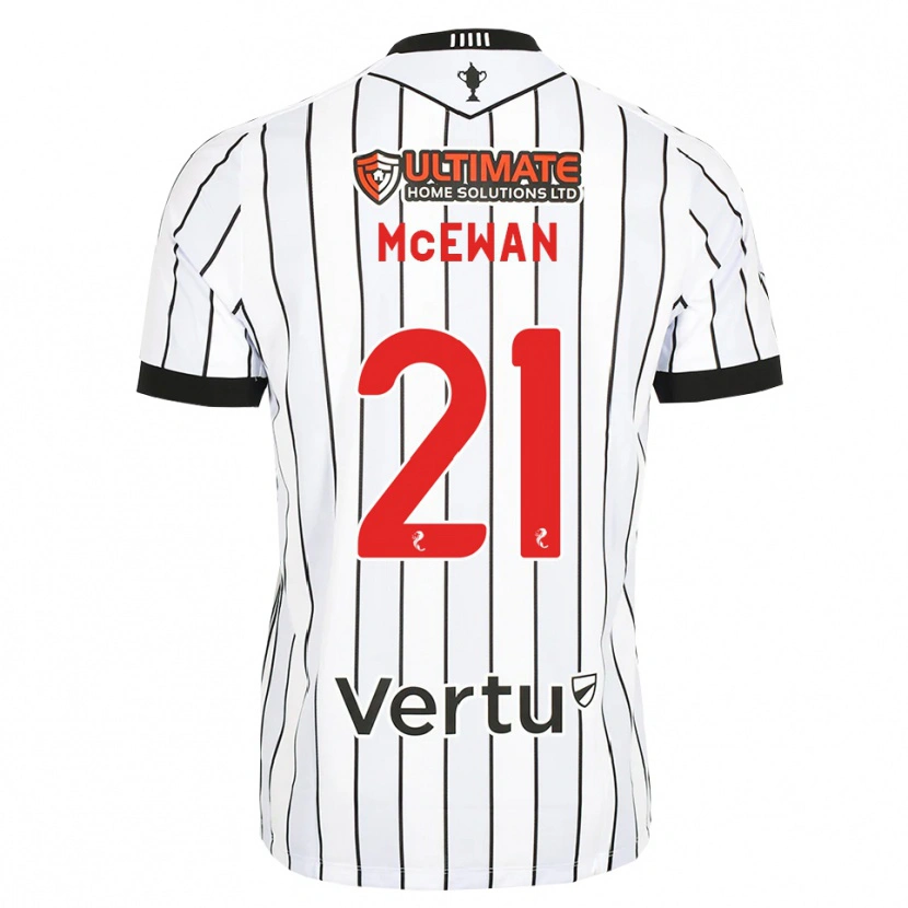 Danxen Niño Camiseta Carter Mcewan #21 Blanco Negro Rojo 1ª Equipación 2026/27 La Camisa México