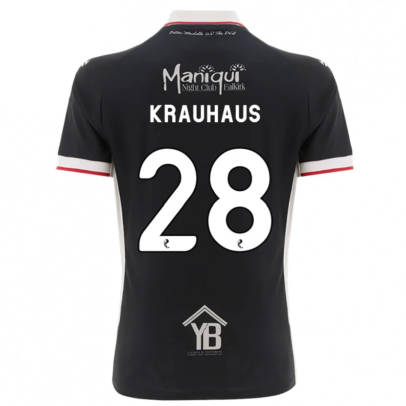 Danxen Niño Camiseta Ben Krauhaus #28 Negro Blanco Rojo 1ª Equipación 2026/27 La Camisa México