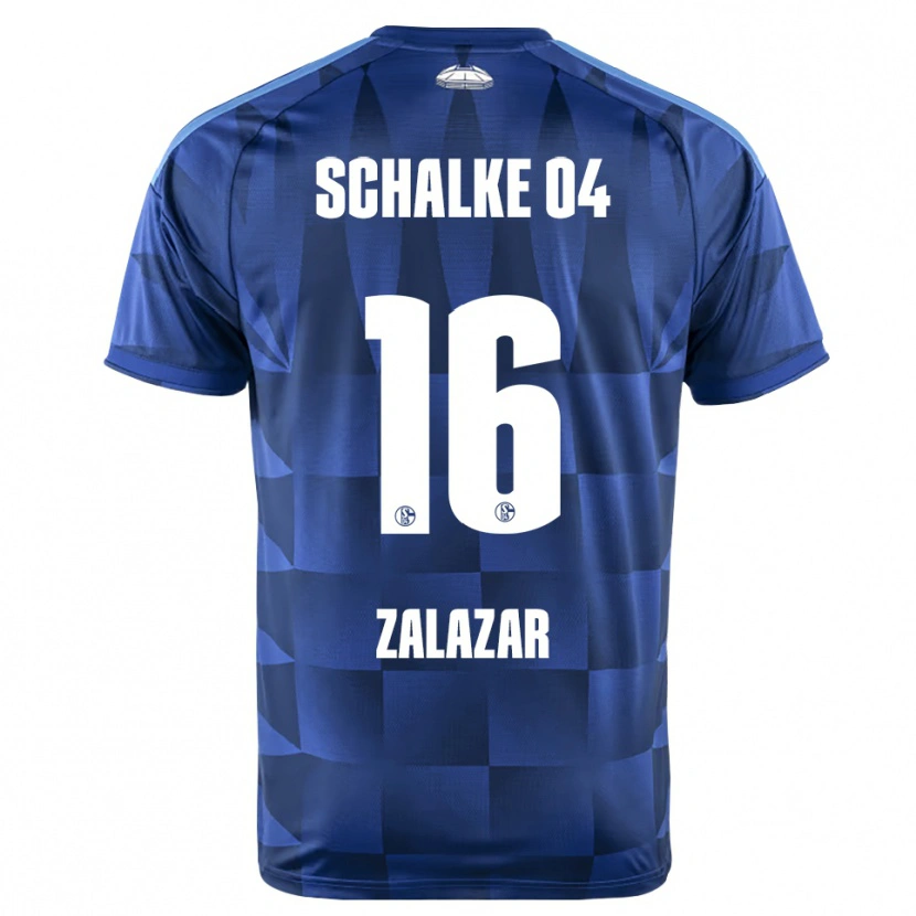 Danxen Niño Camiseta Mauro Zalazar #16 Azul Oscuro Amarillo Blanco 1ª Equipación 2026/27 La Camisa México