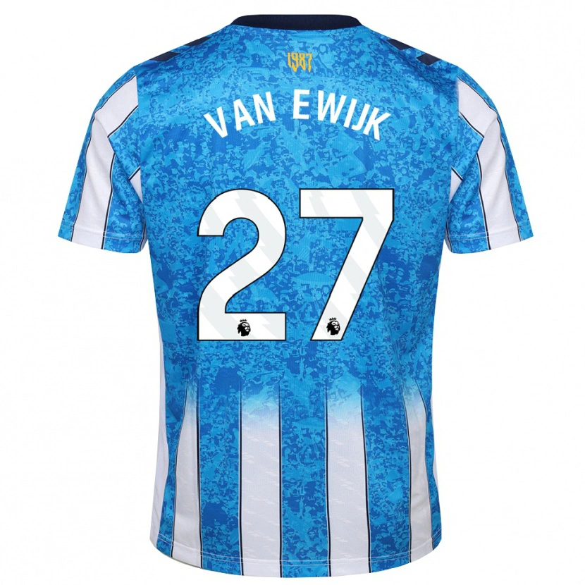 Danxen Niño Camiseta Milan Van Ewijk #27 Blanco Azul Naranja 1ª Equipación 2026/27 La Camisa México