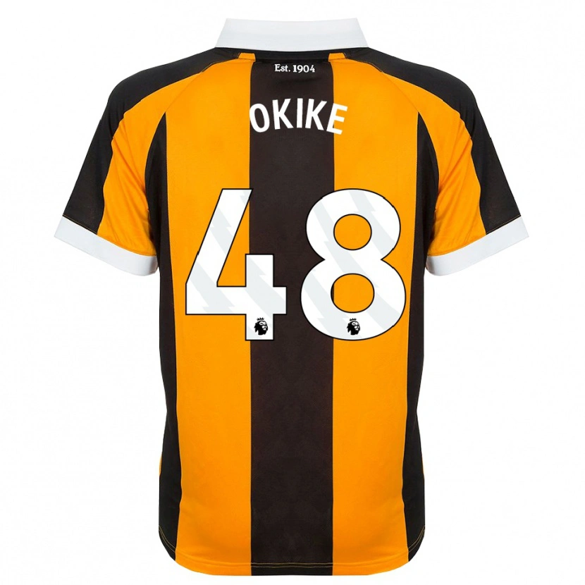Danxen Niño Camiseta Calvin Okike #48 Naranja Negro Blanco 1ª Equipación 2026/27 La Camisa México