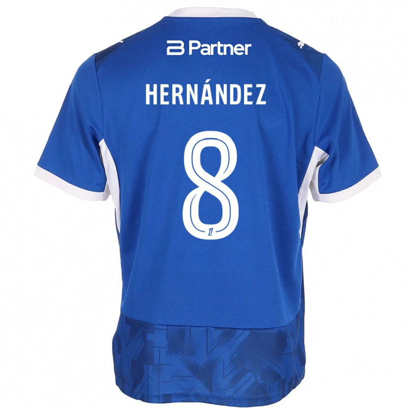 Danxen Niño Camiseta Pablo Hernandez #8 Azul Medio Blanco 1ª Equipación 2026/27 La Camisa México