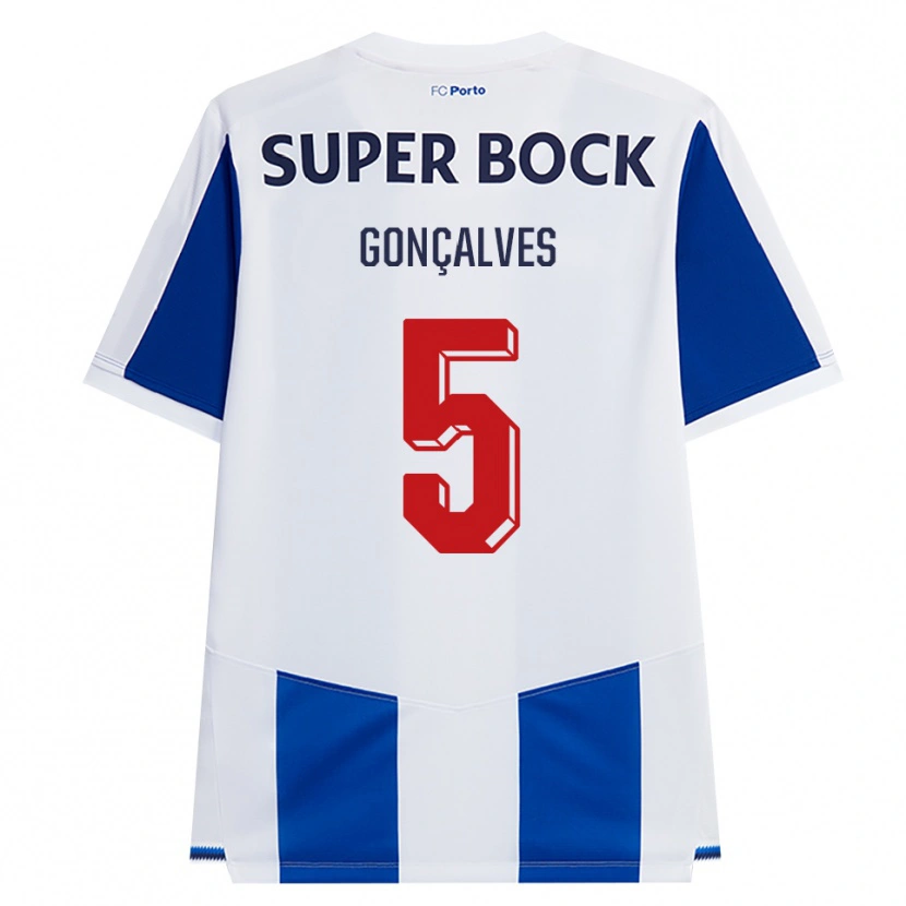 Danxen Niño Camiseta Martim Gonçalves #5 Azul Blanco Rojo 1ª Equipación 2026/27 La Camisa México