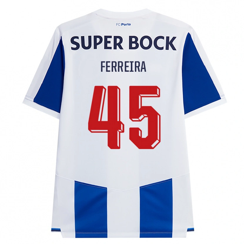 Danxen Niño Camiseta Tiago Ferreira #45 Azul Blanco Rojo 1ª Equipación 2026/27 La Camisa México