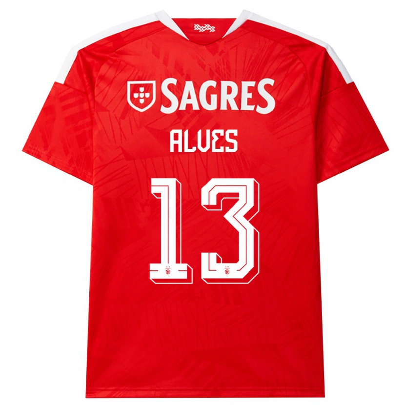 Danxen Niño Camiseta Lucia Alves #13 Rojo Blanco Amarillo 1ª Equipación 2026/27 La Camisa México