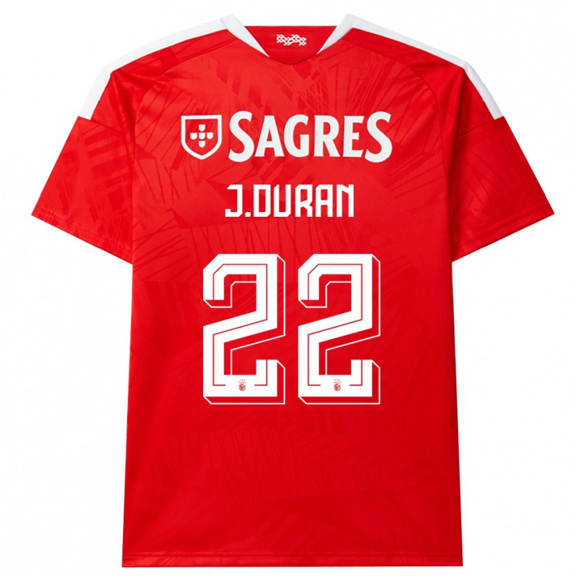 Danxen Niño Camiseta Jhon Durán #22 Rojo Blanco Amarillo 1ª Equipación 2026/27 La Camisa México