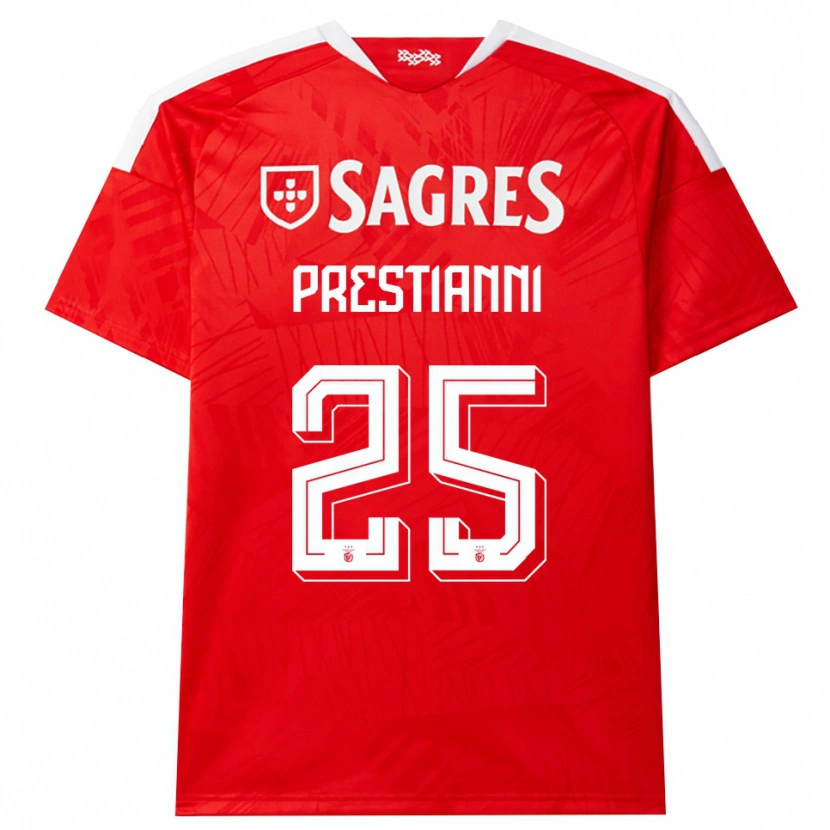 Danxen Niño Camiseta Gianluca Prestianni #25 Rojo Blanco Amarillo 1ª Equipación 2026/27 La Camisa México