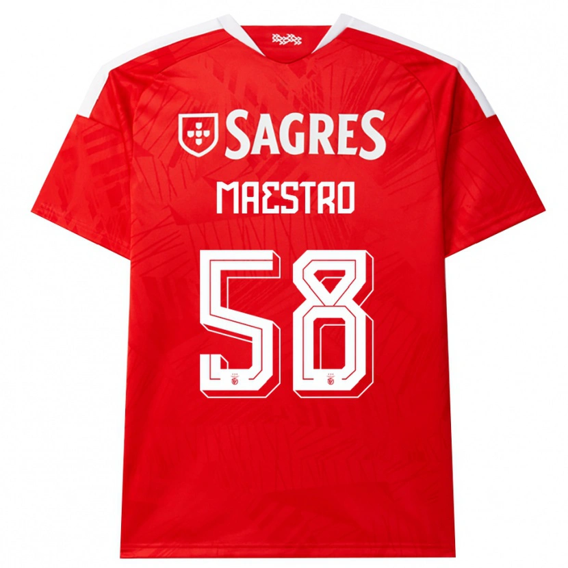 Danxen Niño Camiseta Maestro #58 Rojo Blanco Amarillo 1ª Equipación 2026/27 La Camisa México
