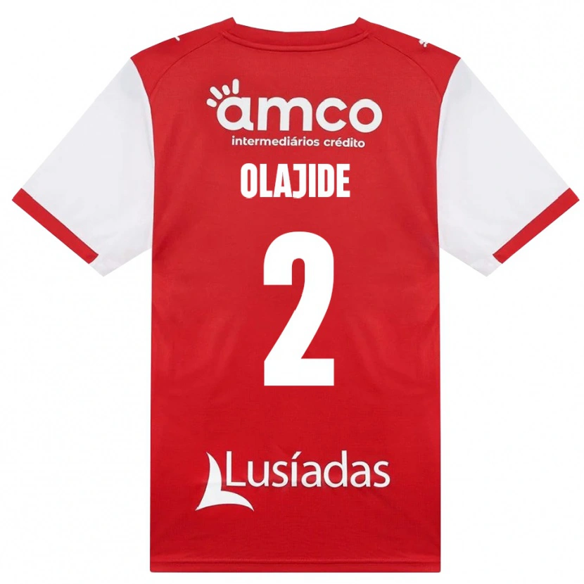 Danxen Niño Camiseta Mustapha Olajide #2 Rojo Blanco Negro 1ª Equipación 2026/27 La Camisa México