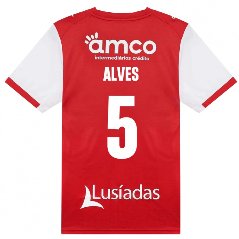 Danxen Niño Camiseta Eduardo Alves #5 Rojo Blanco Negro 1ª Equipación 2026/27 La Camisa México