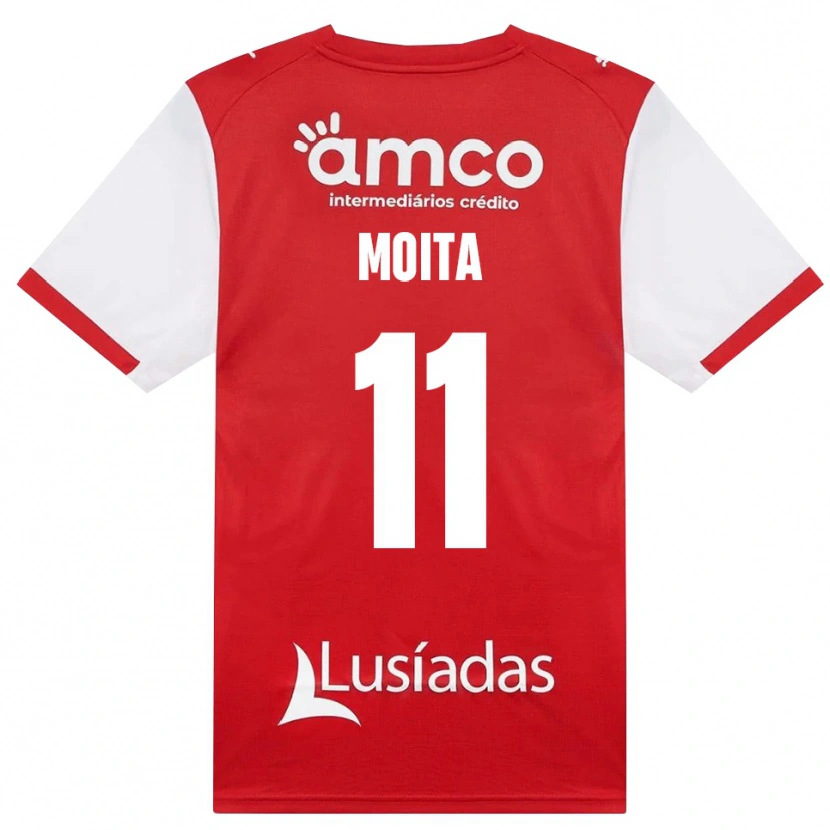 Danxen Niño Camiseta Carlos Moita #11 Rojo Blanco Negro 1ª Equipación 2026/27 La Camisa México