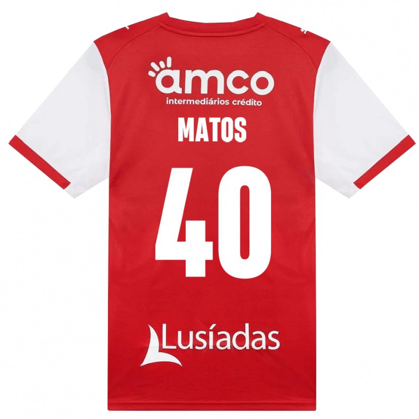 Danxen Niño Camiseta João Matos #40 Rojo Blanco Negro 1ª Equipación 2026/27 La Camisa México