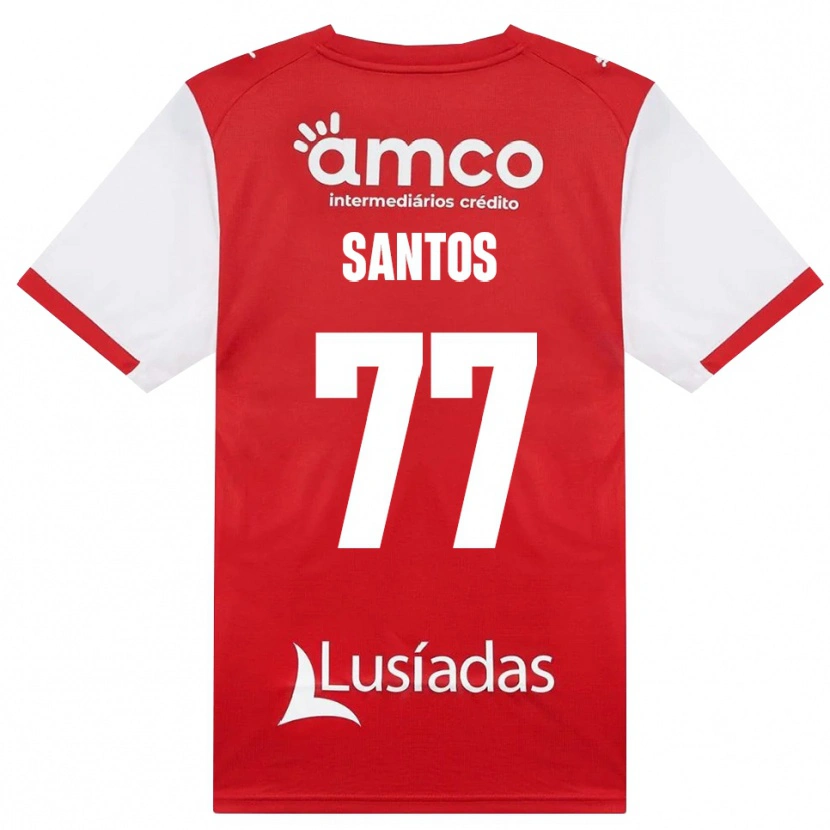 Danxen Niño Camiseta Edu Santos #77 Rojo Blanco Negro 1ª Equipación 2026/27 La Camisa México