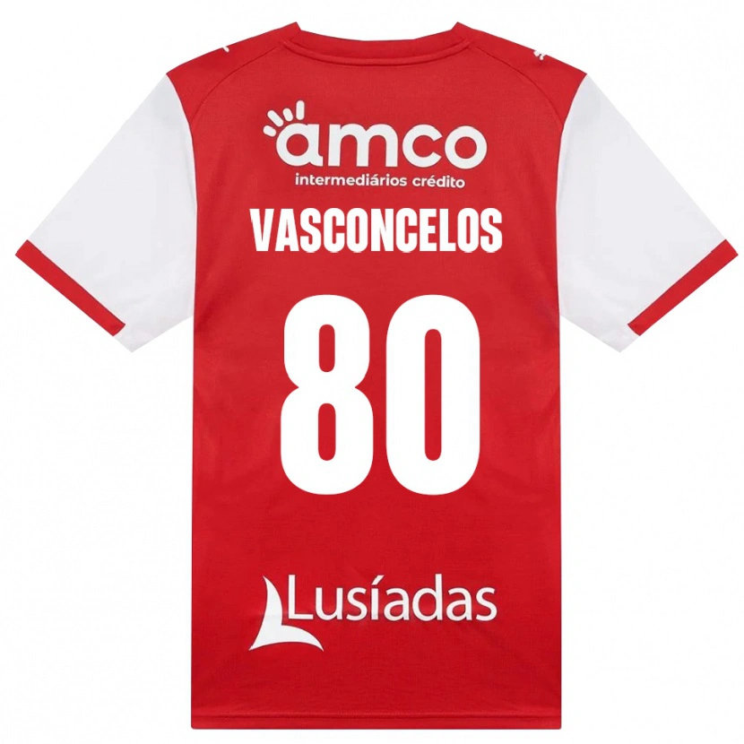 Danxen Niño Camiseta Vasconcelos #80 Rojo Blanco Negro 1ª Equipación 2026/27 La Camisa México