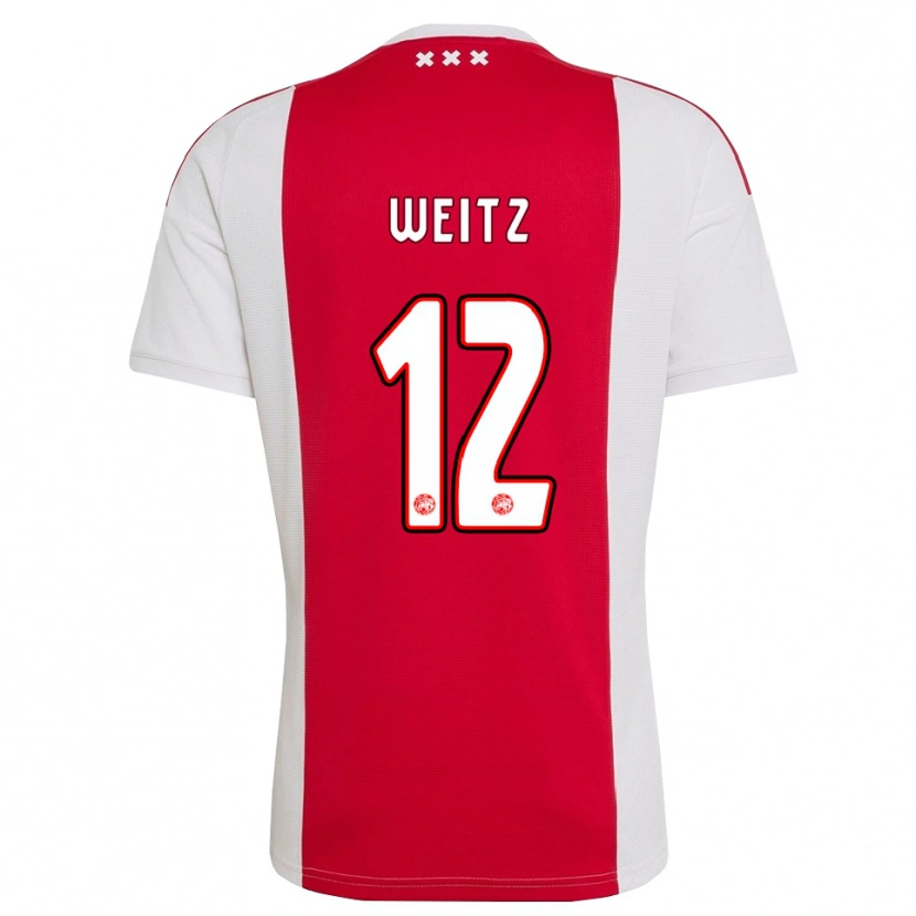 Danxen Niño Camiseta Axel Weitz #12 Rojo Blanco Amarillo 1ª Equipación 2026/27 La Camisa México