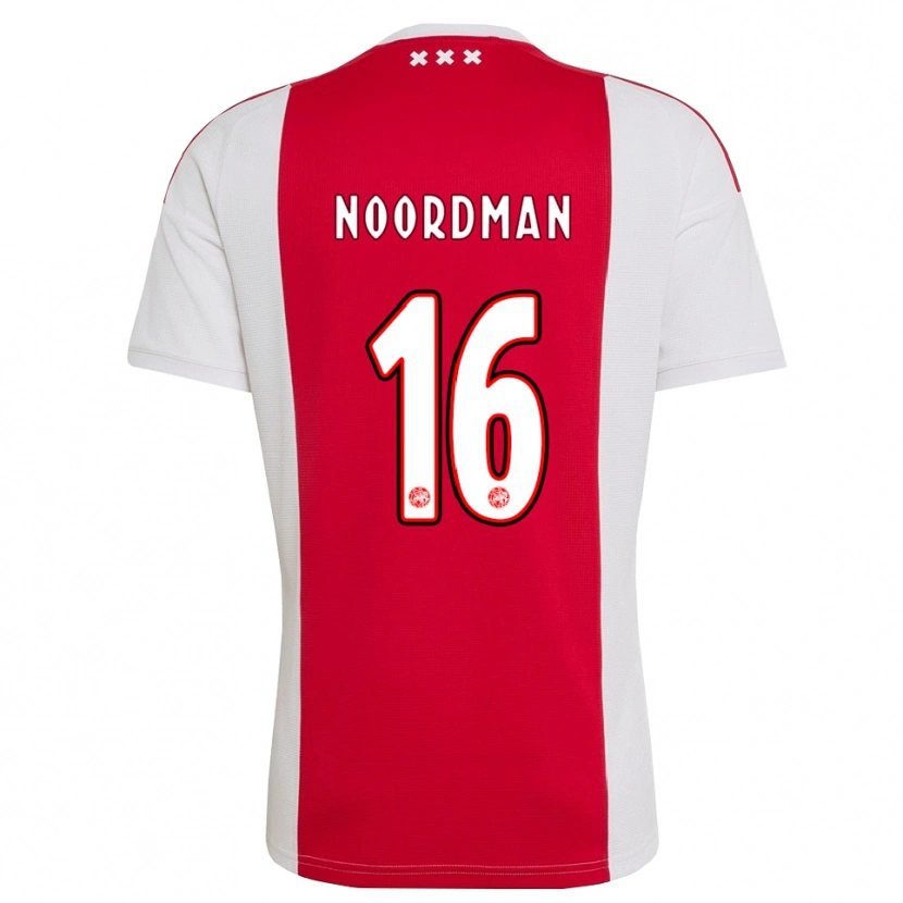 Danxen Niño Camiseta Danique Noordman #16 Rojo Blanco Amarillo 1ª Equipación 2026/27 La Camisa México