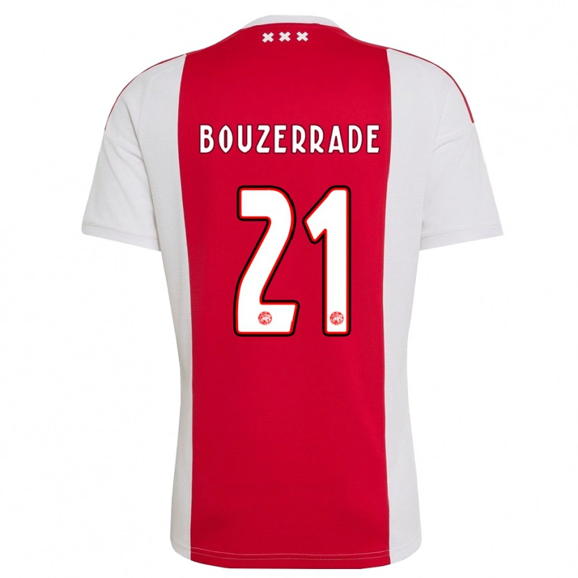 Danxen Niño Camiseta Zaina Bouzerrade #21 Rojo Blanco Amarillo 1ª Equipación 2026/27 La Camisa México