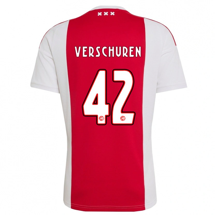Danxen Niño Camiseta Nick Verschuren #42 Rojo Blanco Amarillo 1ª Equipación 2026/27 La Camisa México