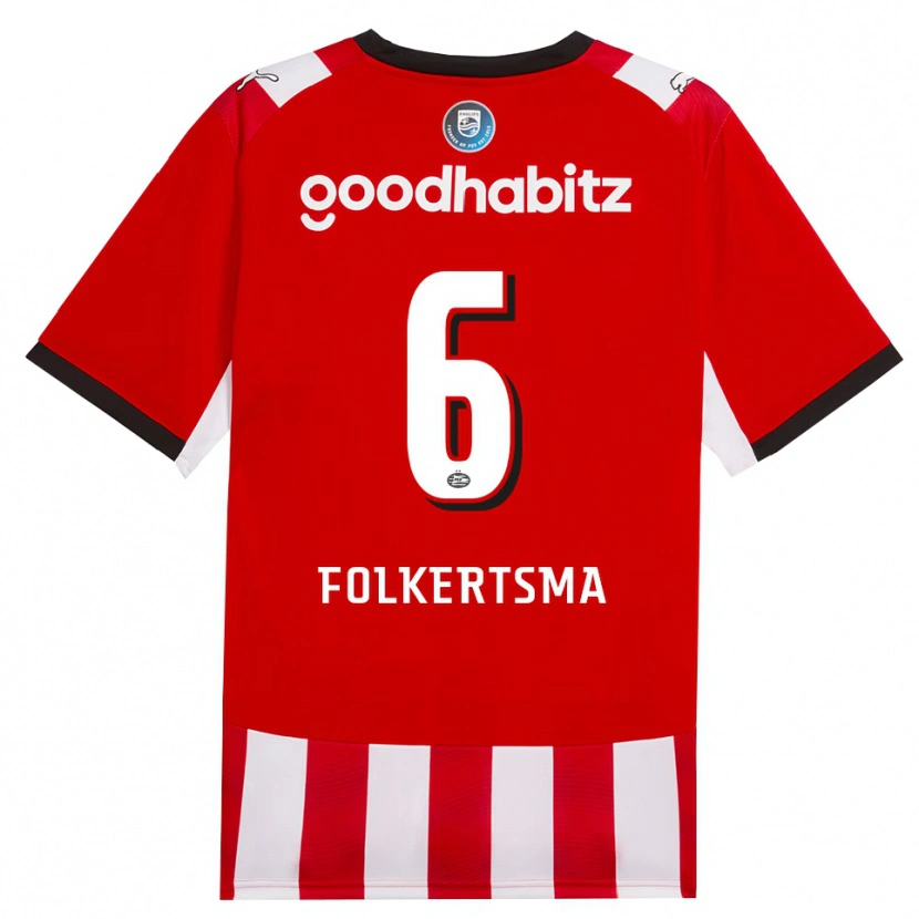 Danxen Niño Camiseta Sisca Folkertsma #6 Rojo Blanco Negro 1ª Equipación 2026/27 La Camisa México