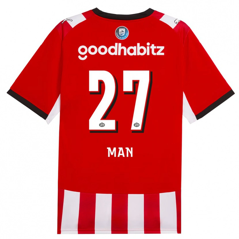 Danxen Niño Camiseta Dennis Man #27 Rojo Blanco Negro 1ª Equipación 2026/27 La Camisa México
