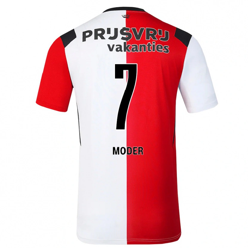 Danxen Niño Camiseta Jakub Moder #7 Rojo Blanco Negro 1ª Equipación 2026/27 La Camisa México