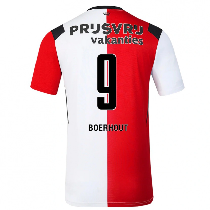 Danxen Niño Camiseta Yoram Boerhout #9 Rojo Blanco Negro 1ª Equipación 2026/27 La Camisa México
