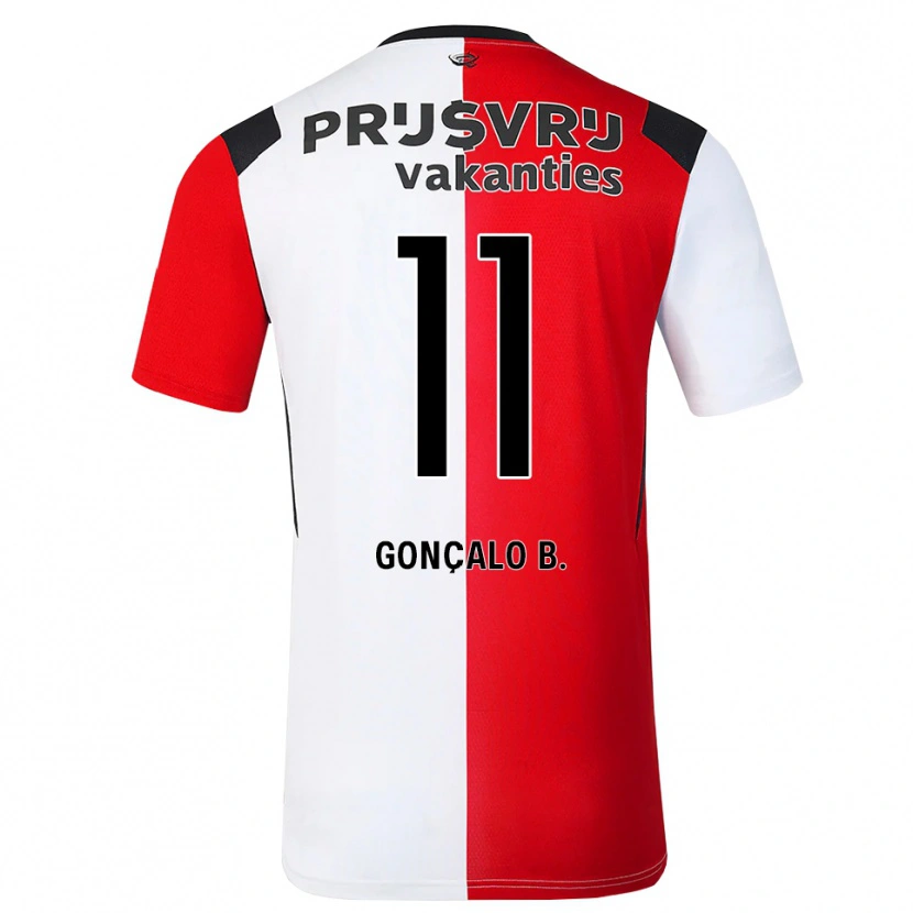 Danxen Niño Camiseta Gonçalo Borges #11 Rojo Blanco Negro 1ª Equipación 2026/27 La Camisa México