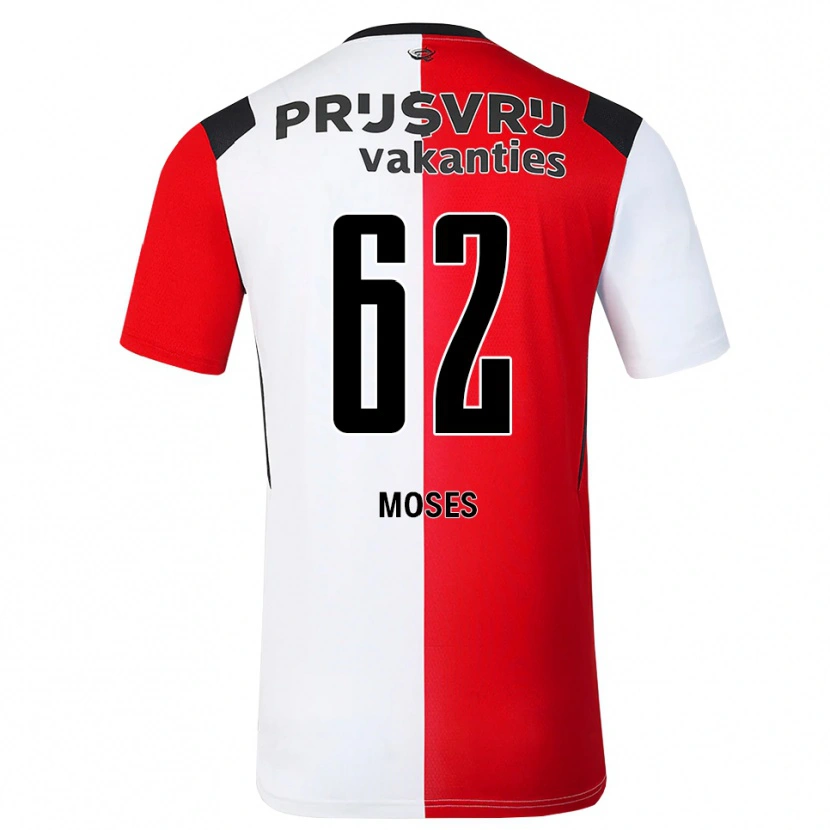 Danxen Niño Camiseta Troy Moses #62 Rojo Blanco Negro 1ª Equipación 2026/27 La Camisa México