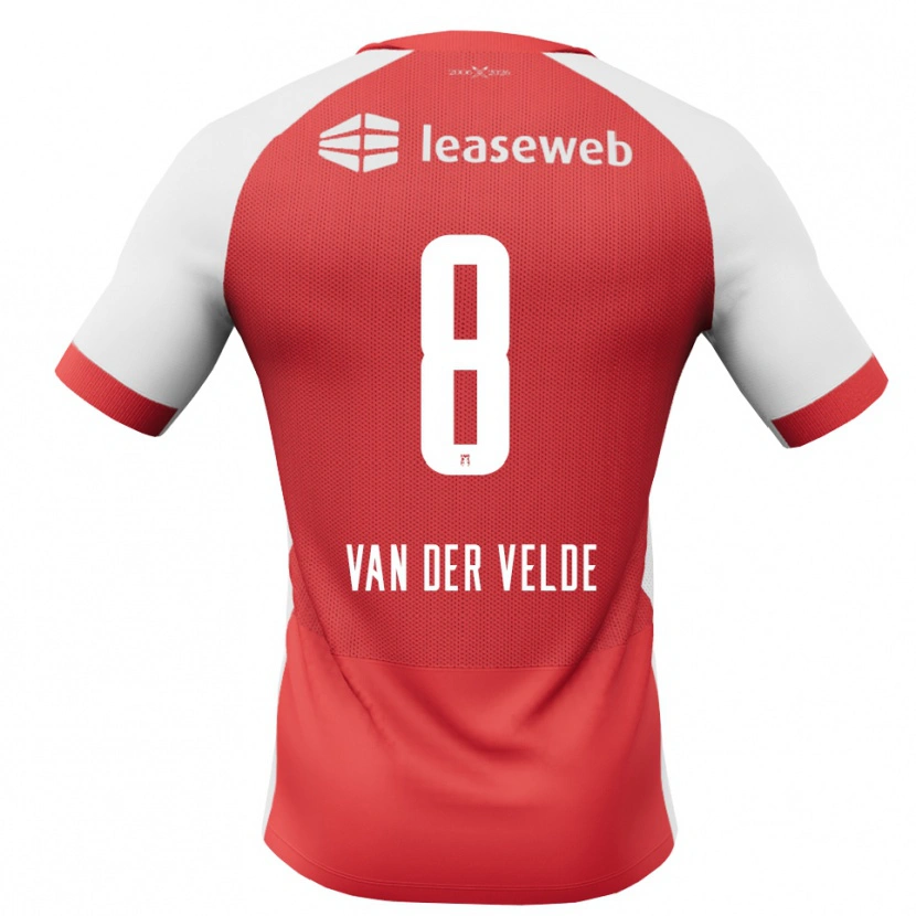 Danxen Niño Camiseta Yordi Van Der Velde #8 Rojo Blanco Negro 1ª Equipación 2026/27 La Camisa México