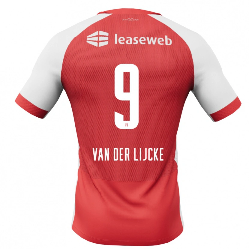 Danxen Niño Camiseta Donny Van Der Lijcke #9 Rojo Blanco Negro 1ª Equipación 2026/27 La Camisa México