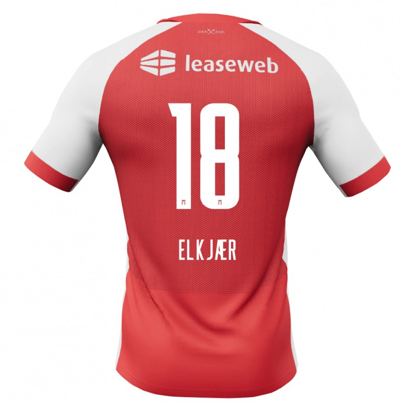 Danxen Niño Camiseta Frej Elkjær #18 Rojo Blanco Negro 1ª Equipación 2026/27 La Camisa México