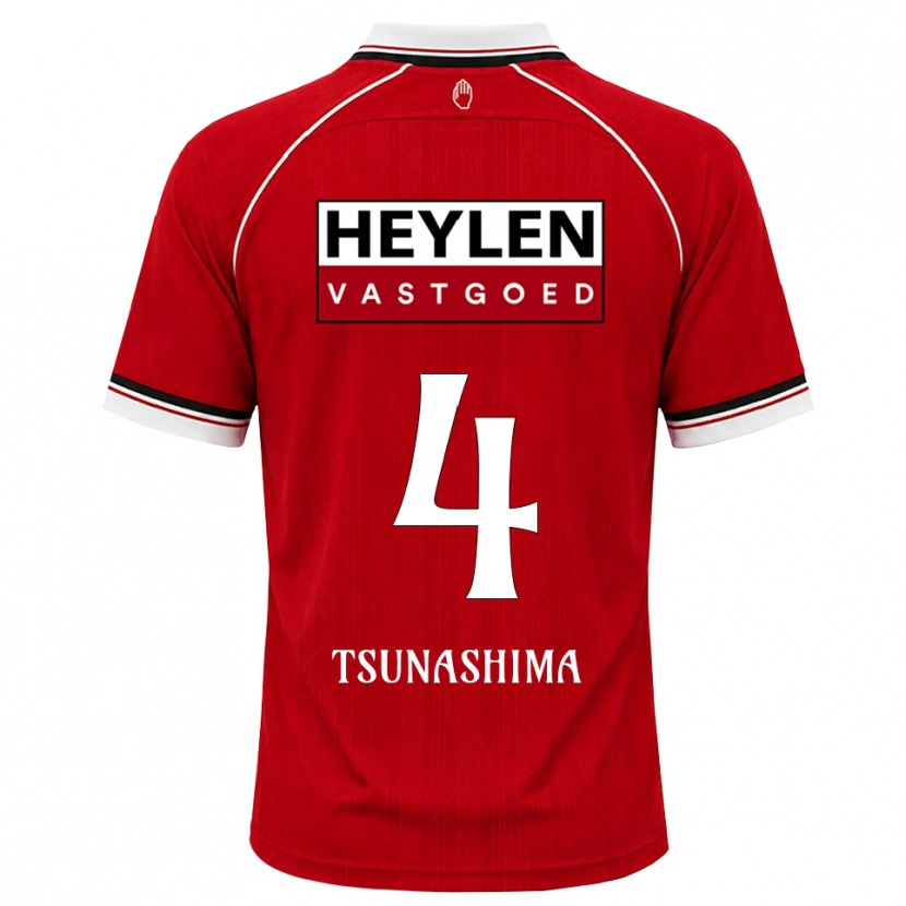Danxen Niño Camiseta Yuto Tsunashima #4 Rojo Blanco Negro 1ª Equipación 2026/27 La Camisa México