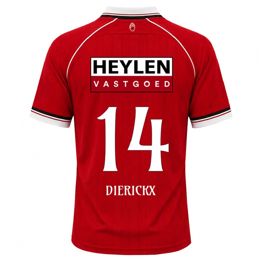 Danxen Niño Camiseta Xander Dierckx #14 Rojo Blanco Negro 1ª Equipación 2026/27 La Camisa México