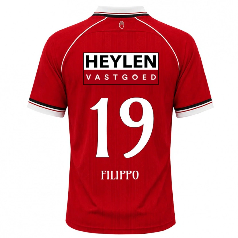 Danxen Niño Camiseta Niels Filippo #19 Rojo Blanco Negro 1ª Equipación 2026/27 La Camisa México