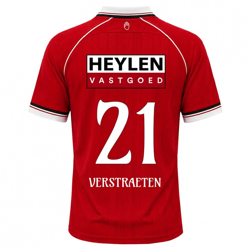 Danxen Niño Camiseta Andreas Verstraeten #21 Rojo Blanco Negro 1ª Equipación 2026/27 La Camisa México